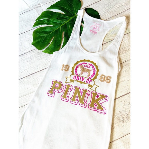 PINK Victoria's Secret Tops - VS Pink rare Y2K bling tank top sz L